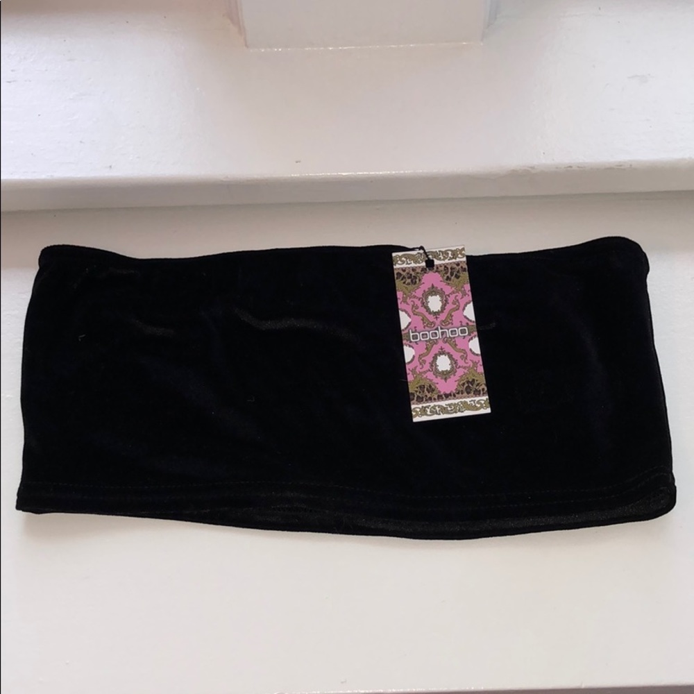 Boohoo Velvet Cropped Tube Top